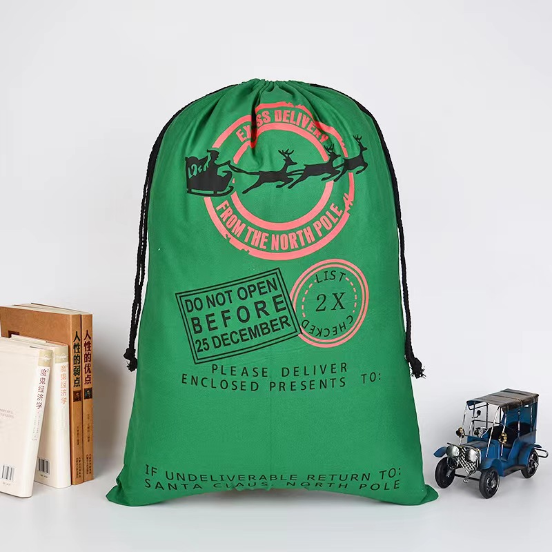 25 Pack Red and Green Drawstring Christmas Bag_GGblanks