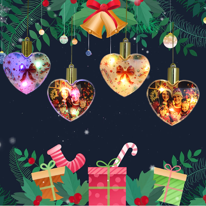 New Christmas pendant heart-shaped round sublimation Christmas pendant_GGblanks