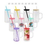 25 Pack 15oz China RTS double walled Snow Globe Glass Mugs with Hollow Handle_GGblanks