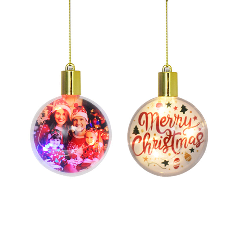 New Christmas pendant heart-shaped round sublimation Christmas pendant_GGblanks