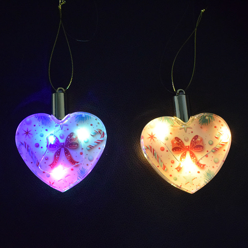 New Christmas pendant heart-shaped round sublimation Christmas pendant_GGblanks