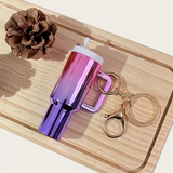 100 Pack Wholesale Stylish Gradient Mini Water Cup Plastic Keychain with Storage_GGblanks