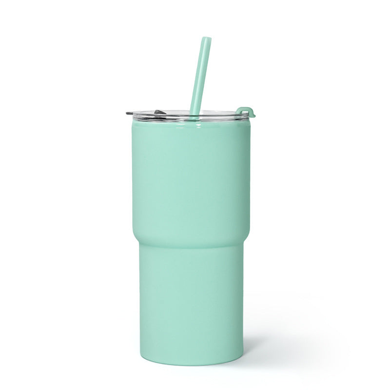 24 Pack 17oz Plastic Water Bottles with Colorful Straws and Clear Lids_GGblanks