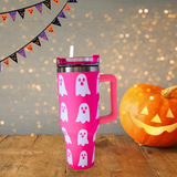 20 Pack 40oz Ghost Tumbler with Handle Halloween Coffee Tumbler_GGblanks
