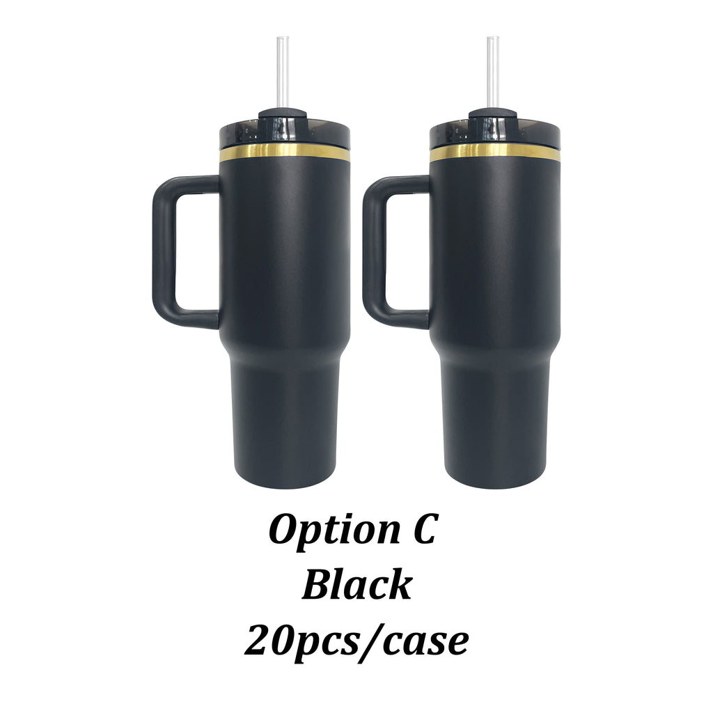 20 Pack 40oz H2.0 Gold Plated/Mirror Gold Underneath Tumblers for Laser Engraving_GGblanks