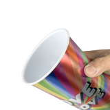 100 Pack 24oz Rainbow Laser Plastic Cups with with Colored Keychain_GGblanks
