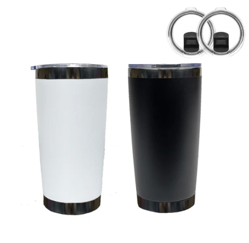 25 Pack 20oz Black Plated Yeti Style Powder Coated Coffee Mug With Magnetic Slide Lid_GGblanks