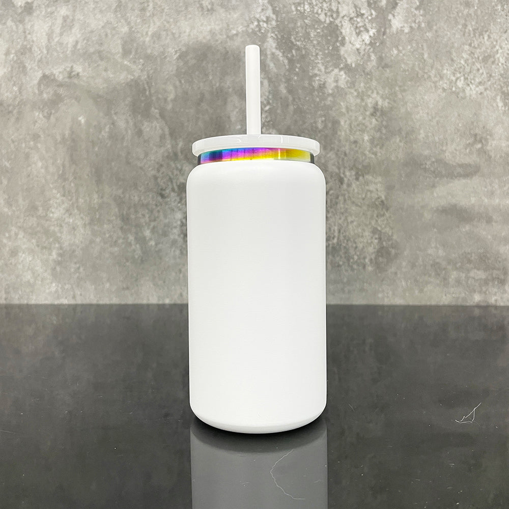 25 Pack 16oz Stainless Steel Cans Rainbow Plated 13pcs Black 12pcs White Soda Cans_GGblanks