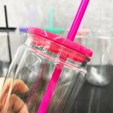 25 Pack 16oz Inner 20oz Outer Pre-Drilled Snow Globe Plastic Can with Colorful PP Lid and Plug_GGblanks