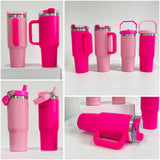 20 Pack Blank Sublimation 40oz H2.0 Pink Mixed Colors Silver Underneath Quencher Tumbler_GGblanks