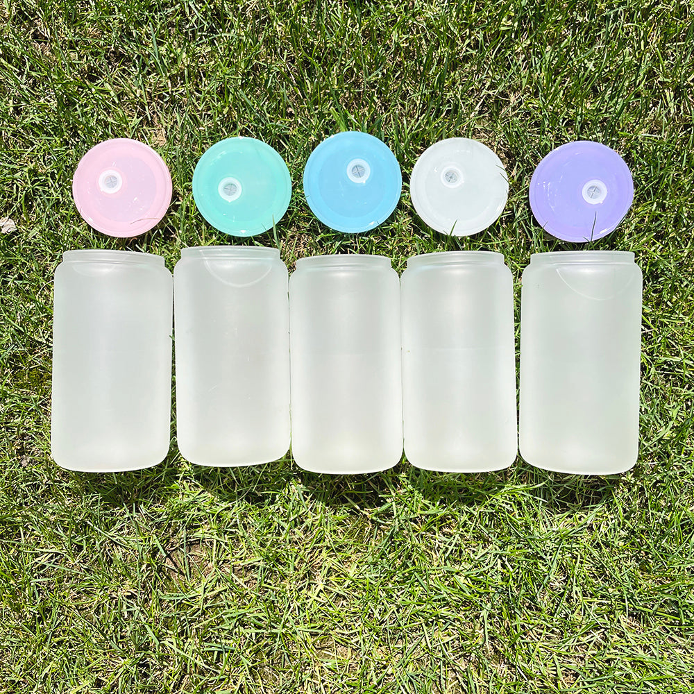 China RTS_Plastic lids for 16oz/20oz sublimation glass cans 16OZPPL50 - GGblanks