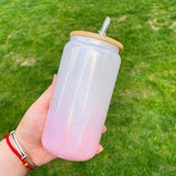 25 Pack 16oz Sublimation Blanks Gradient Glitter Beer Glass Can Sold By Case_GGblanks