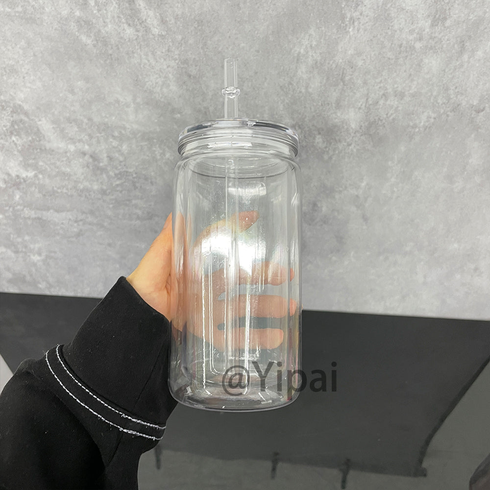 25 Pack 12oz Inner 16oz Outer Double Wall Snow Globe Plastic Cans_GGblanks