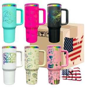 16 Pack 40oz Rainbow Plated Quencher Tumblers w Leakproof Straws_GGblanks