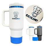 20 Pack 40oz H2.0 Blue Plated Blue Underneath Black/White Powder Coated Quencher Tumblers for Laser Engraving_GGblanks