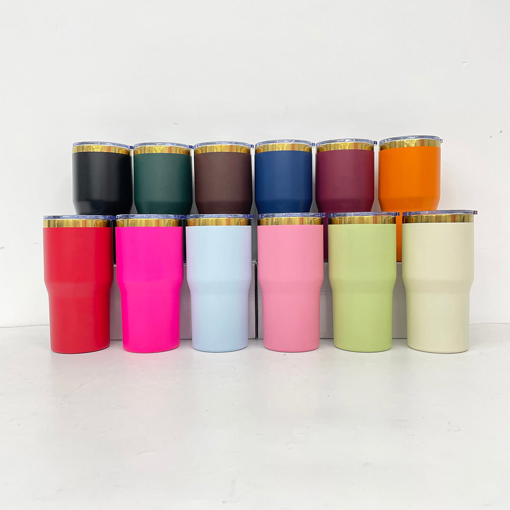24 Pack 20oz Mirror Gold Staight Body Coffee Mugs with Leak Proof Slide Lids_GGblanks