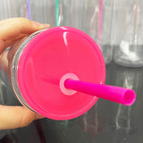 25 Pack 16oz Inner 20oz Outer Pre-Drilled Snow Globe Plastic Can with Colorful PP Lid and Plug_GGblanks