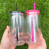 25 Pack 12oz Inner 16oz Outer Double Wall Snow Globe Plastic Cans_GGblanks