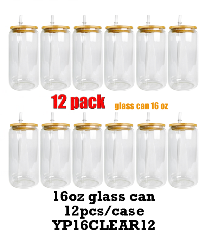 On Sale 6 Pack 8 Pack 25 Pack 50 Pack 16oz Clear Frosted Glasses_GGblanks