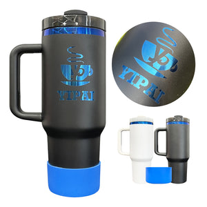 20 Pack 40oz H2.0 Blue Plated Blue Underneath Black/White Powder Coated Quencher Tumblers for Laser Engraving_GGblanks