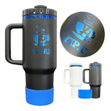 20 Pack 40oz H2.0 Blue Plated Blue Underneath Black/White Powder Coated Quencher Tumblers for Laser Engraving_GGblanks