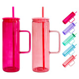 25 Pack USA RTS 20oz Straight Glass Mugs Skinny Tumblers Jelly Color Straight Beverage Mugs for Sublimation or UV DTF wraps_GGblanks