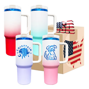 20 Pack USA RTS 40oz Blue Plated Ombre Powder Coated H2.0 Quencher Tumblers For Laser Engraving_GGblanks