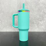 16 Pack 40oz Rainbow Plated Quencher Tumblers w Leakproof Straws_GGblanks