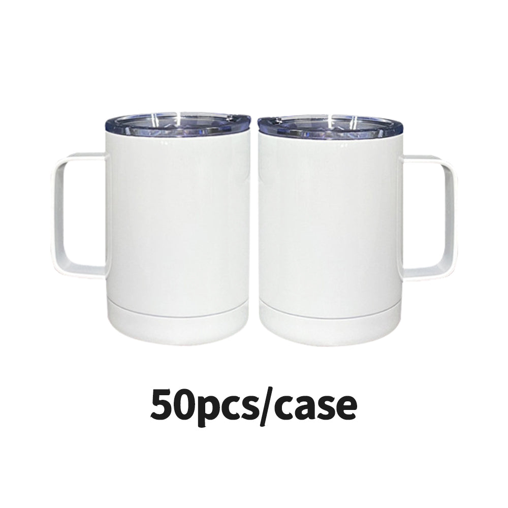 China RTS_Hot sale 10oz/12oz/16oz Sublimation Blanks White Color Coffee Mug With Handle 50PCS Sold By Case_GGblanks