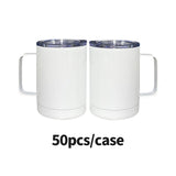 China RTS_Hot sale 10oz/12oz/16oz Sublimation Blanks White Color Coffee Mug With Handle 50PCS Sold By Case_GGblanks