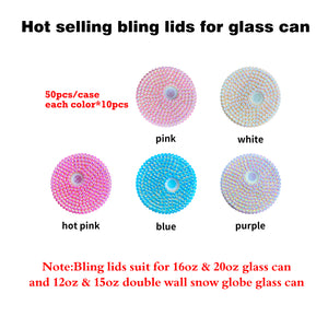 😍China RTS_Bling Rhinestone Lids 50pcs / 100pcs Sold by Case - GGblanks