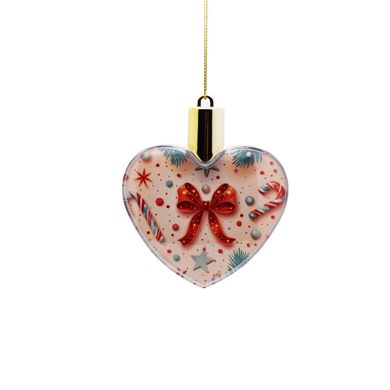 New Christmas pendant heart-shaped round sublimation Christmas pendant_GGblanks