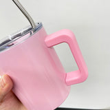 25 Pack 10oz Macaron Color/Black underneath Lowball Metal Tumblers With Removable Plastic Handle Water Cups With Magnetic Lids and Stainless Steel Straws_GGblanks