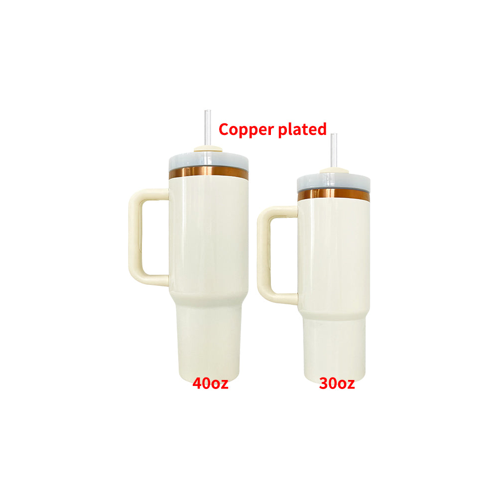 China RTS_30oz 40oz H2.0 Deco-Collection-style powder coating Gold & Copper plated Tumblers 25pcs 30GLODCOPPERB_GGblanks