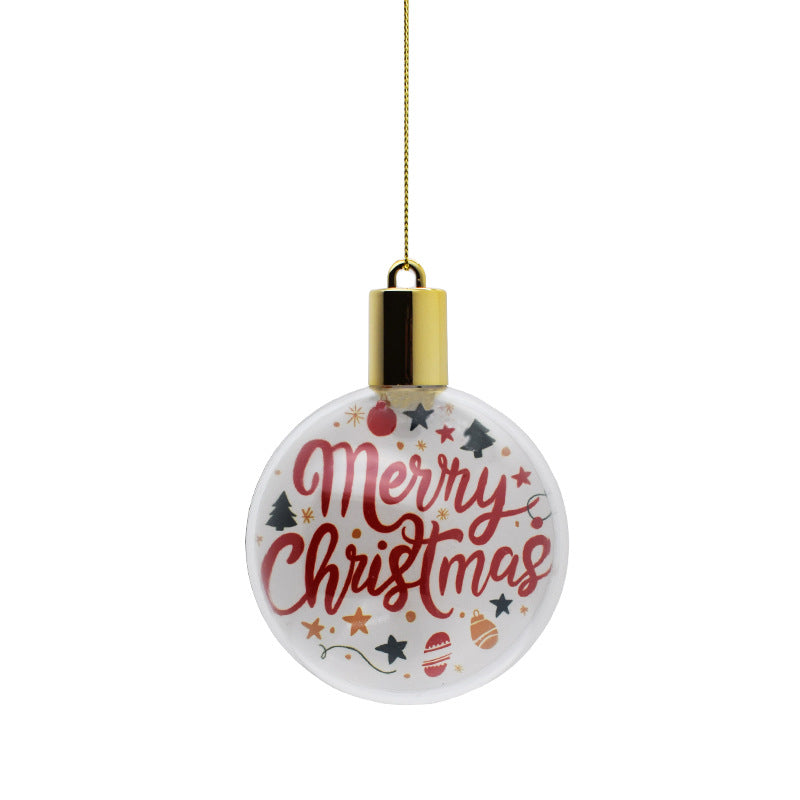 New Christmas pendant heart-shaped round sublimation Christmas pendant_GGblanks