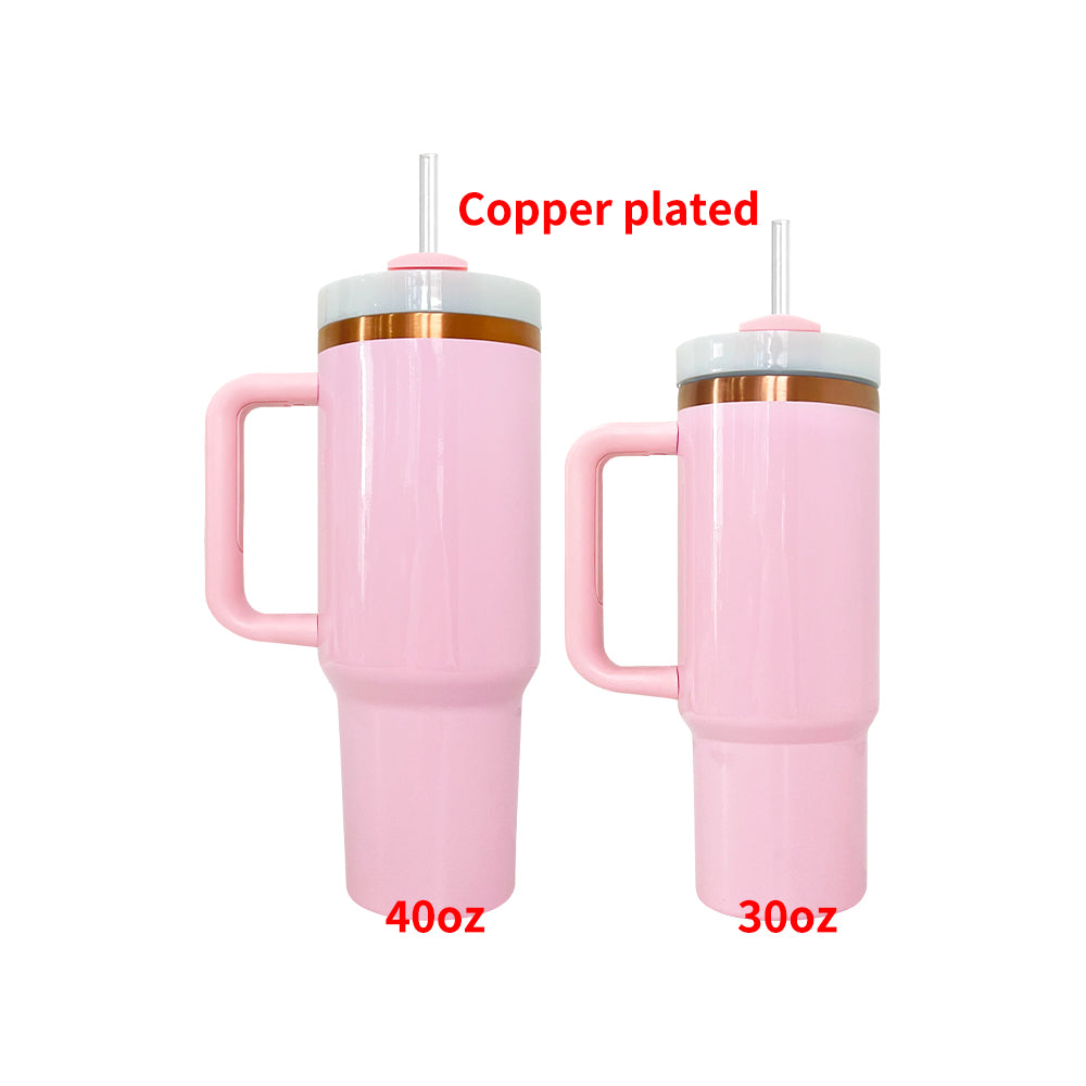 China RTS_30oz 40oz H2.0 Deco-Collection-style powder coating Gold & Copper plated Tumblers 25pcs 30GLODCOPPERB_GGblanks