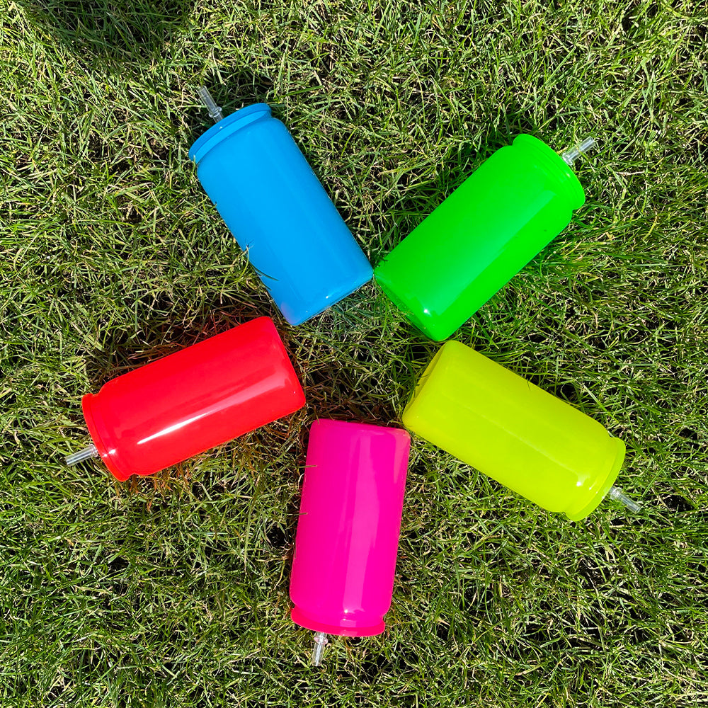 25 Pack 50 Pack 16oz Neon Glass Cans/Plastic 17oz Neon Mugs with Straws and Lids for Uv Dtf Wraps_GGblanks