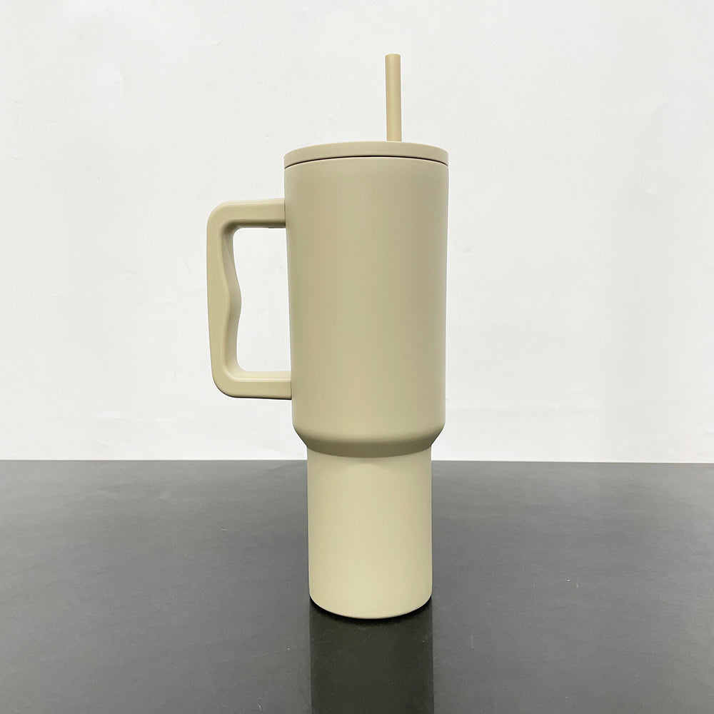 USA Warehouse 40oz Grayish Brown Handled Travel Mug Modern Matte 25pcs_GGblanks
