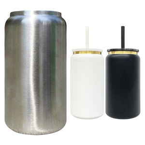 25 Pack 16oz Stainless Steel Cans Gold Plated 13pcs Black 12pcs White Soda Cans_GGblanks