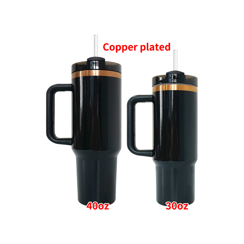 China RTS_30oz 40oz H2.0 Deco-Collection-style powder coating Gold & Copper plated Tumblers 25pcs 30GLODCOPPERB_GGblanks
