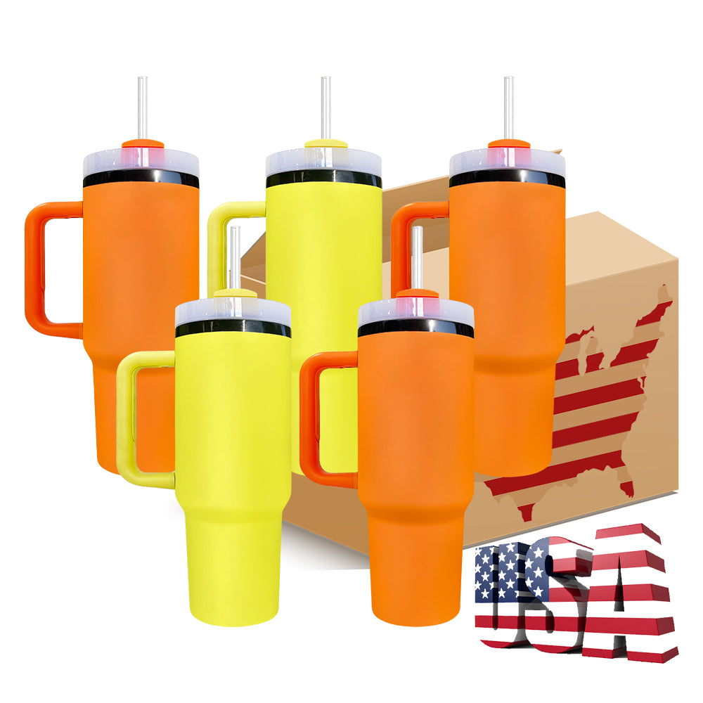 20 Pack 40oz Black Underneath Black Plated Black/Red/Pink/Blue/Light Pink/White/Yellow/Orange Tumblers for Laser Engraving_GGblanks