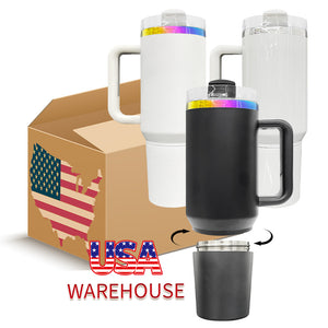 20 Pack GGblanks 2 in 1 40oz Quencher Tumbler with Snack Storage Compartment white for Sublimation& white Black Powder Rainbow Plated Tumblers for Laser Engraving_GGblanks