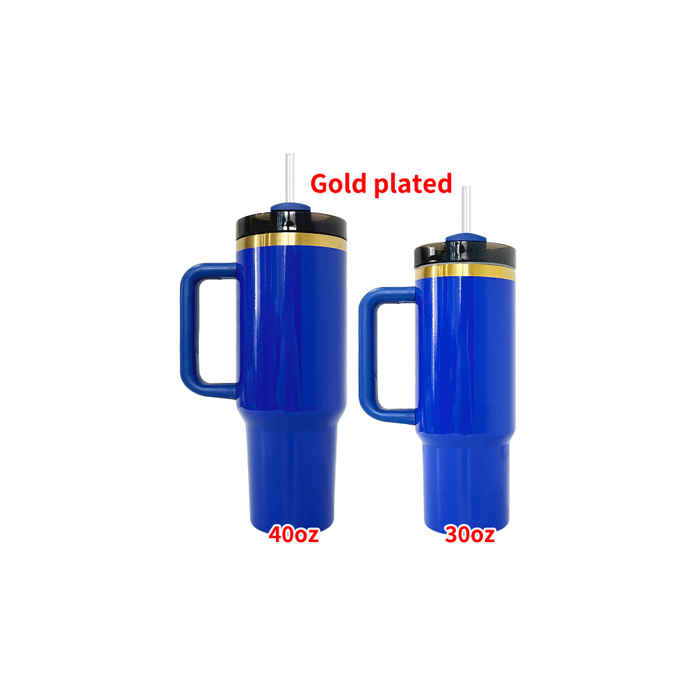 China RTS_30oz 40oz H2.0 Deco-Collection-style powder coating Gold & Copper plated Tumblers 25pcs 30GLODCOPPERB_GGblanks