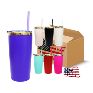 25 Pack Mirror Gold Plated 20oz Gold Underneath Red Blue Purple Pink White Car Cup_GGblanks
