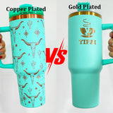 25 Pack Updated to H2.0 40oz Powder Coated Stainless Steel Tumbler Copper Plated Copper Underneath Tumbler_GGblanks