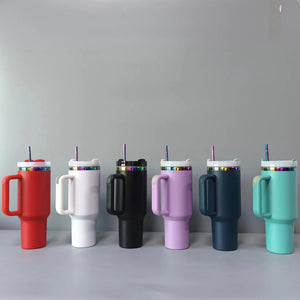 China RTS_Optional 40oz H2.0 special rainbow plated tumblers powder coat quencher tumbler 20pcs _GGblanks