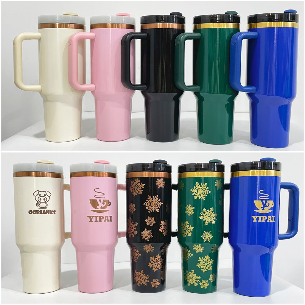 China RTS_30oz 40oz H2.0 Deco-Collection-style powder coating Gold & Copper plated Tumblers 25pcs 30GLODCOPPERB_GGblanks