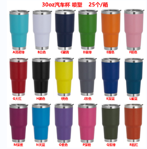 25 Pack Yeti Power coated 30oz rainbow plated tumblers with colorful straws_GGblanks