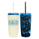 25 Pack 20oz Blue Plated Black Cream Powder Coated Car Cups for Laser Engraving_GGblanks