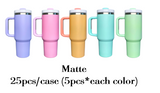 25 Pack H2.0 40oz Blank Sublimation Stanley Dupes Macaron Colors Matte Tumblers_GGblanks